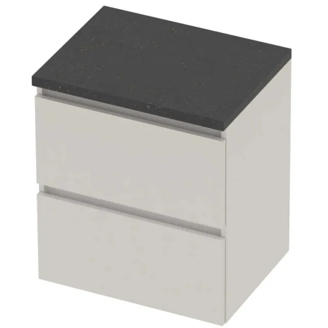 Basic-Line Deck 46 Badmeubelset Greeploos 60x46x66 cm Ice White Blue Stone Grijs