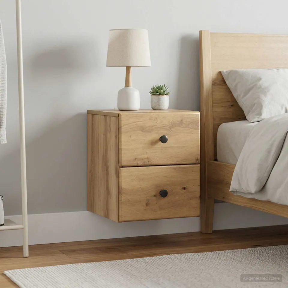 vidaXL Wandbeugel Bedkast 2 st Artisanaal eiken 34,5 x 33 x 40 cm, foto 4