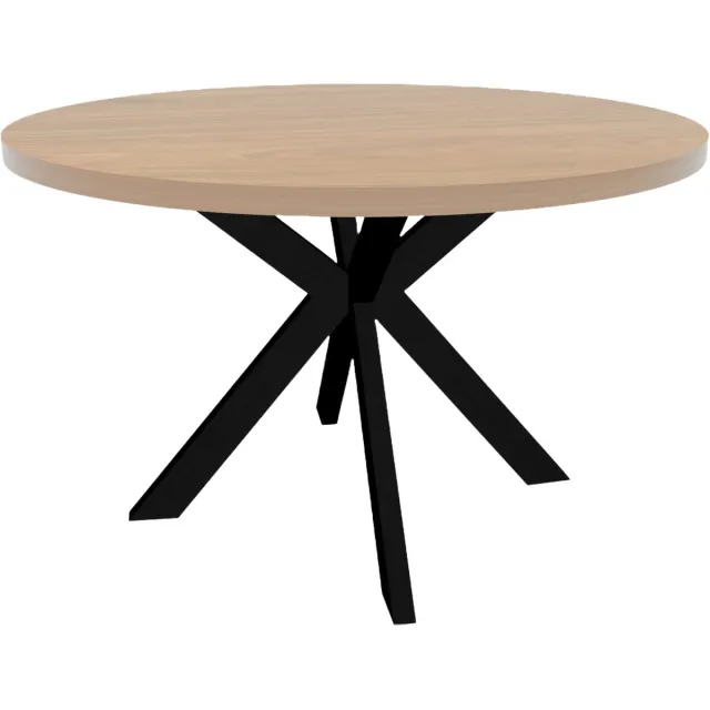 Lizzely Garden & Living Eettafel rond melamine 130cm Sanne lichtbruin ronde tafel