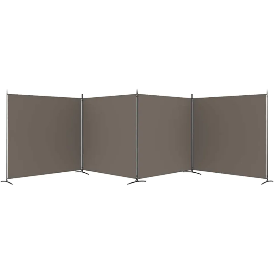 vidaXL Kamerscherm met 4 panelen 698x180 cm stof antracietkleurig Anthraciet