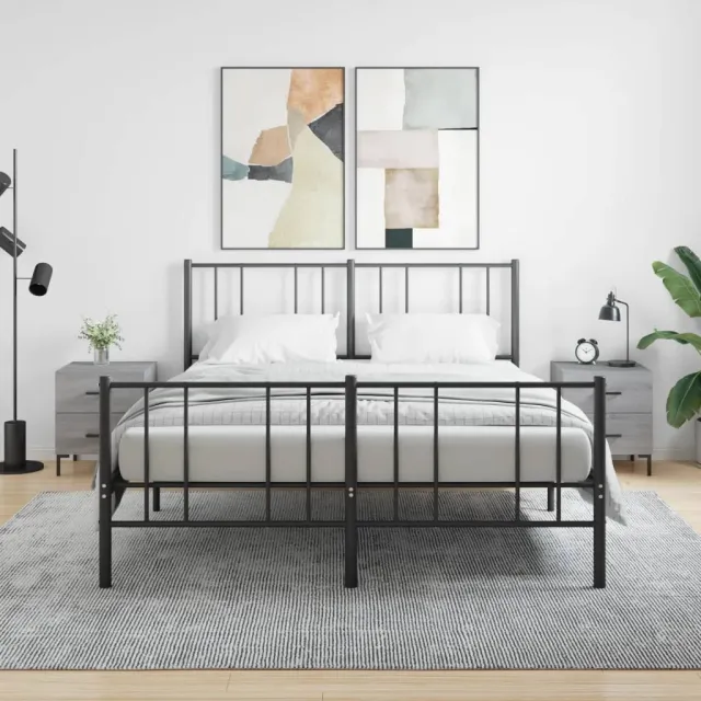 vidaXL Nachtkastjes 2 st 40x35x47,5 cm bewerkt hout grijs sonoma eiken, foto 2