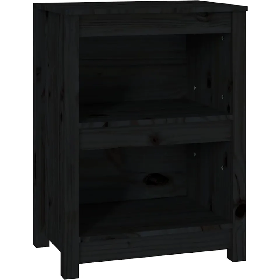 vidaXL Boekenkast 50x35x68 cm massief grenenhout zwart, foto 3