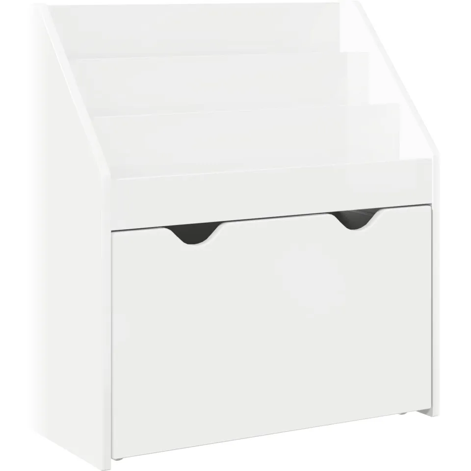 vidaXL Kinderen Boekenkast met lade Hoogglans wit 60 x 29,5 x 69 cm, foto 3
