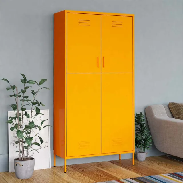 vidaXL Kledingkast 90x50x180 cm staal mosterdgeel