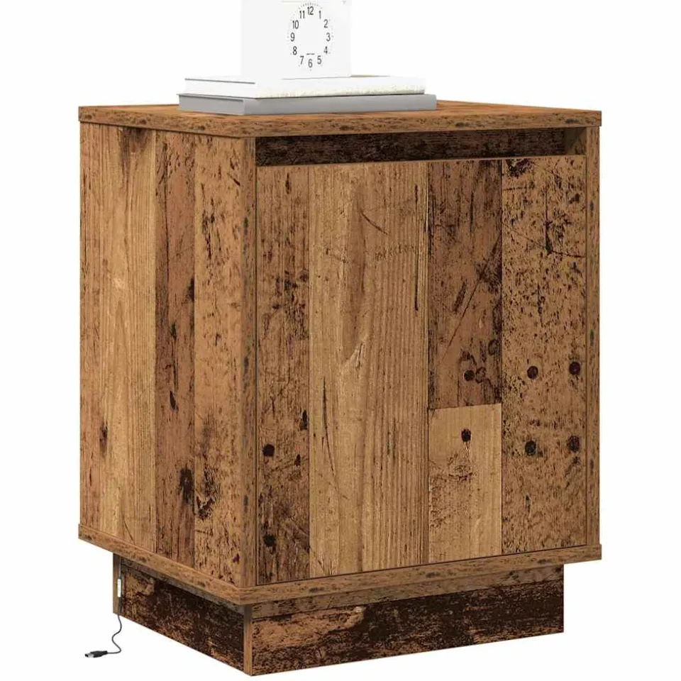 vidaXL Nachtkastje 2 st Oudhout 39 x 34,5 x 50 cm Bewerkt hout Bruin