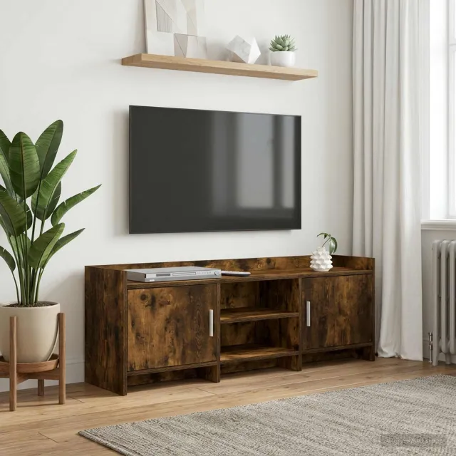 vidaXL TV-kast 130 x 33 x 47 cm Gerookt eiken Bewerkt hout, foto 2