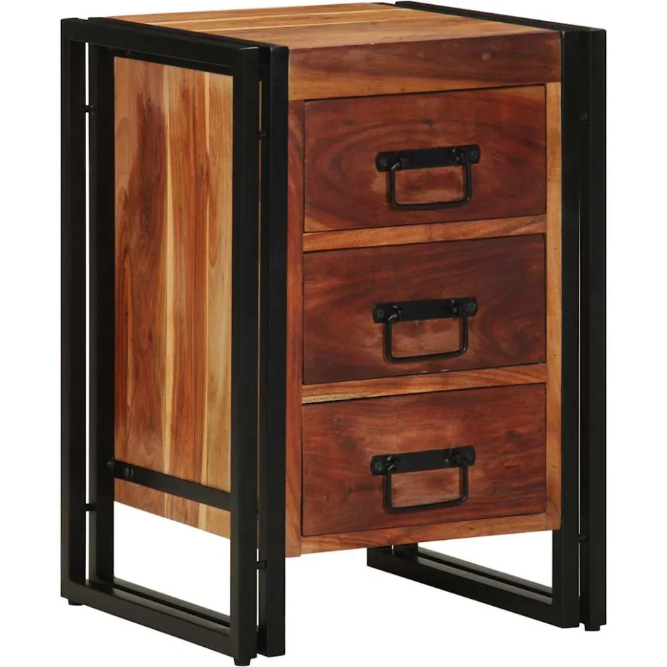 vidaXL Nachtkastje met lade Bruin 40 x 40 x 59 cm Massief Acaciahout