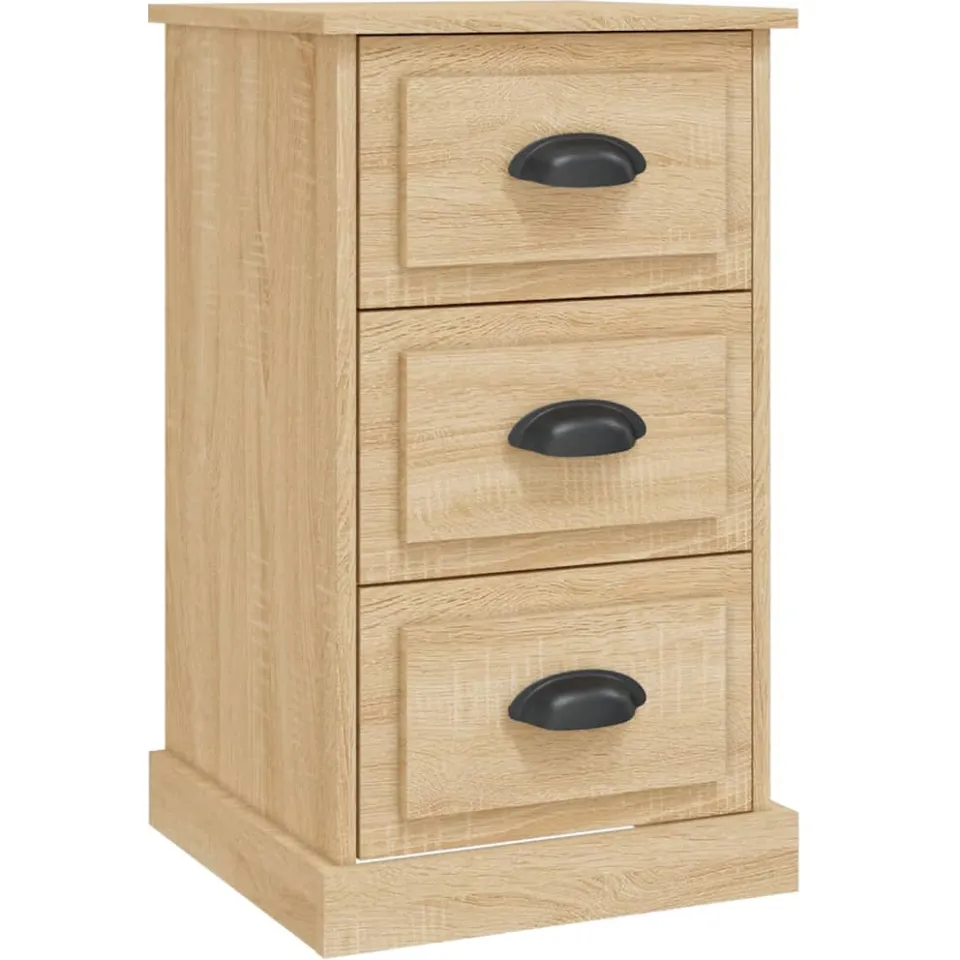 vidaXL Nachtkastje 39x39x67 cm bewerkt hout sonoma eikenkleurig Bruin