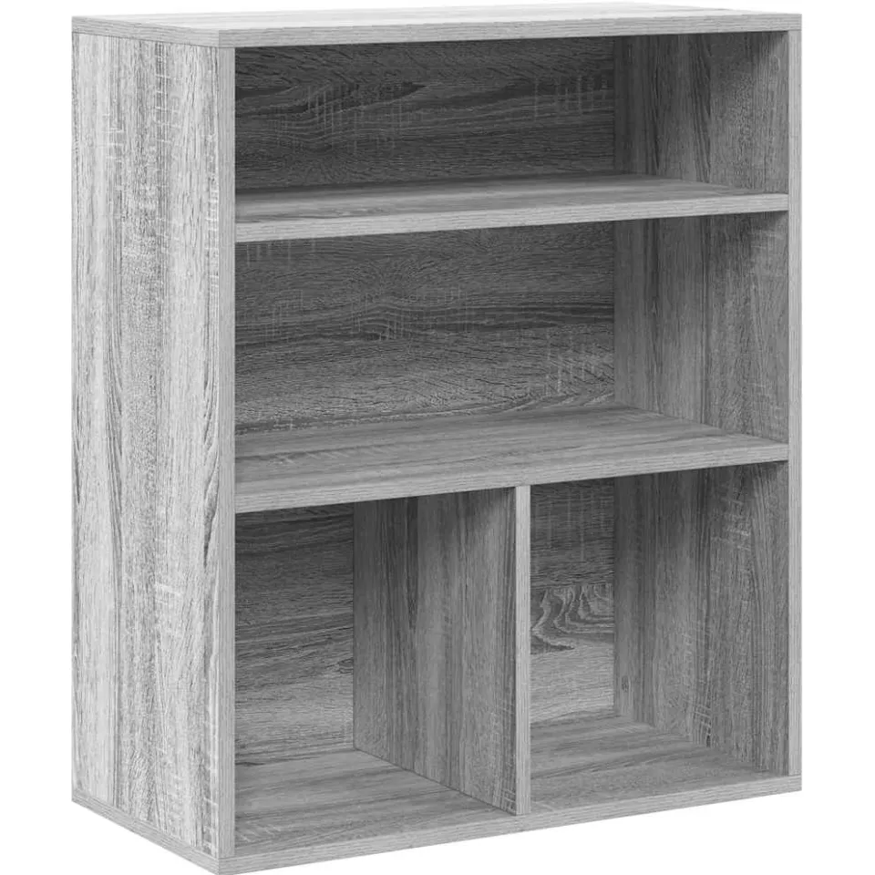 vidaXL Boekenkast 60x30x71,5 cm bewerkt hout grijs sonoma eikenkleurig, foto 3
