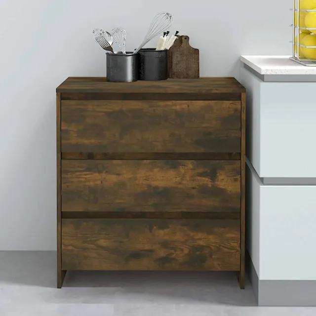 vidaXL Dressoir 70x41x75 cm bewerkt hout gerookt eikenkleurig, foto 2