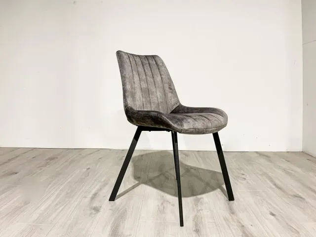 Eetkamerstoel Evina velvet lichtgrijs