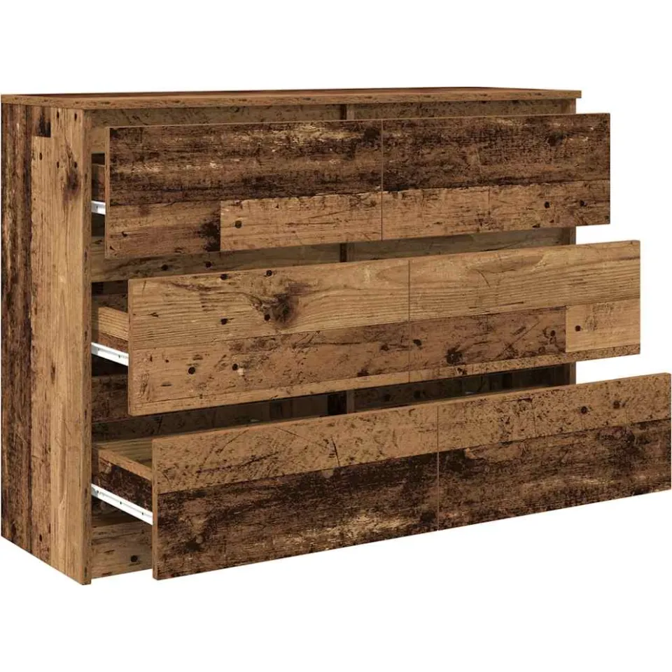 vidaXL Dressoir 100x35x76 cm spaanplaat oud hout bruin, foto 4