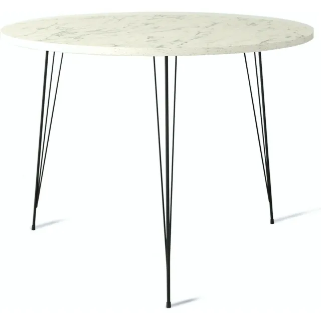 Skye Decor , Tafel, Sandalf - Marmo, Gemelamineerde spaanplaat, Zwart & Wit, 90 x 90 x 75 cm