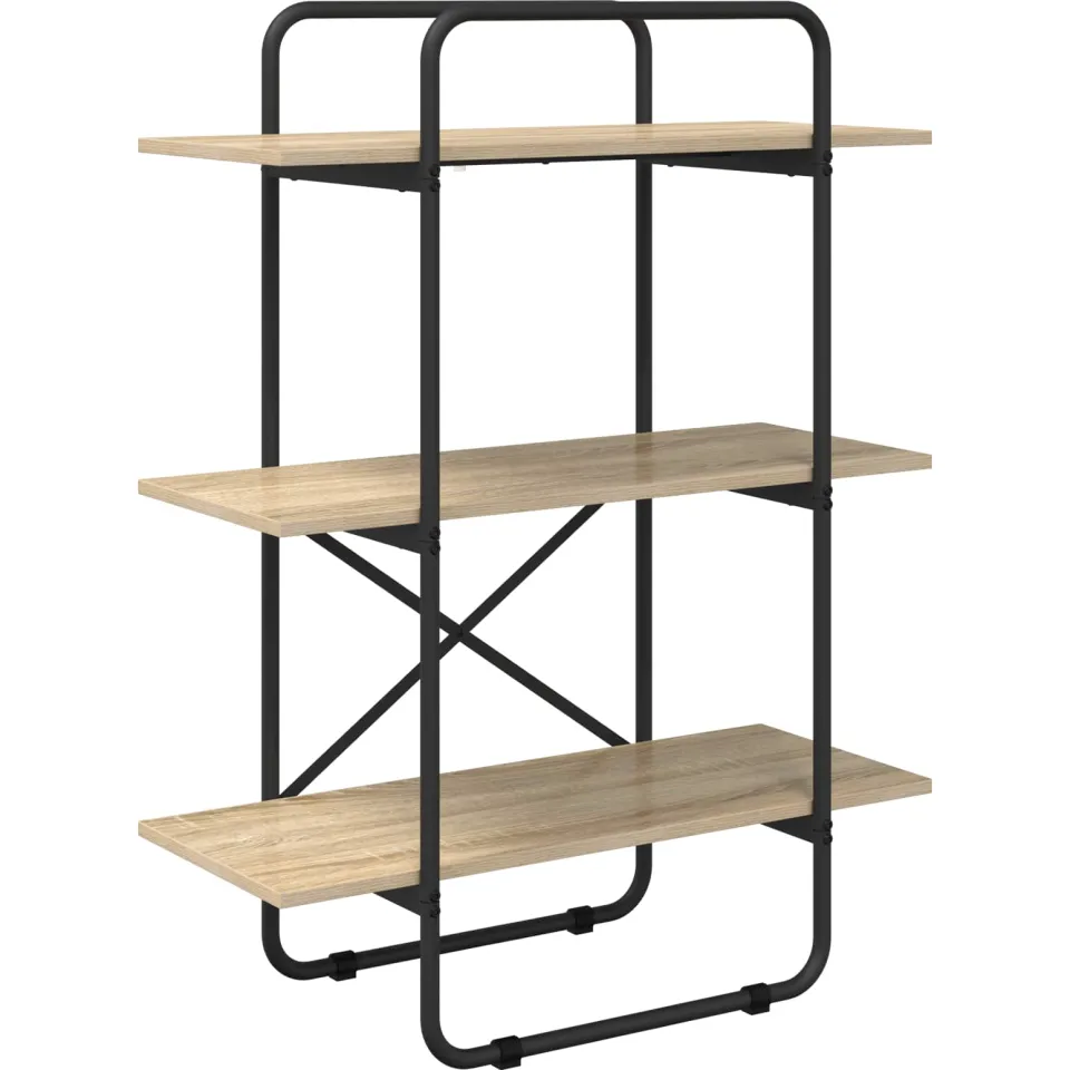 vidaXL Boekenrek 3-laags 60 x 35 x 105 cm PB Sonoma Eiken, foto 3