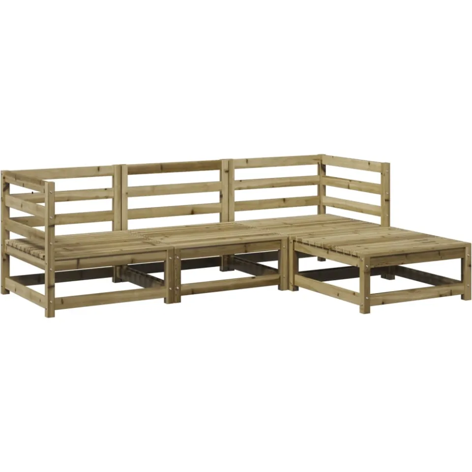 vidaXL 4-delige Loungeset geïmpregneerd grenenhout bruin, foto 3