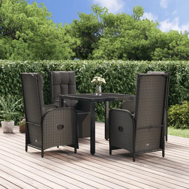 vidaXL 5-delige Tuinset met kussens poly rattan zwart, foto 2
