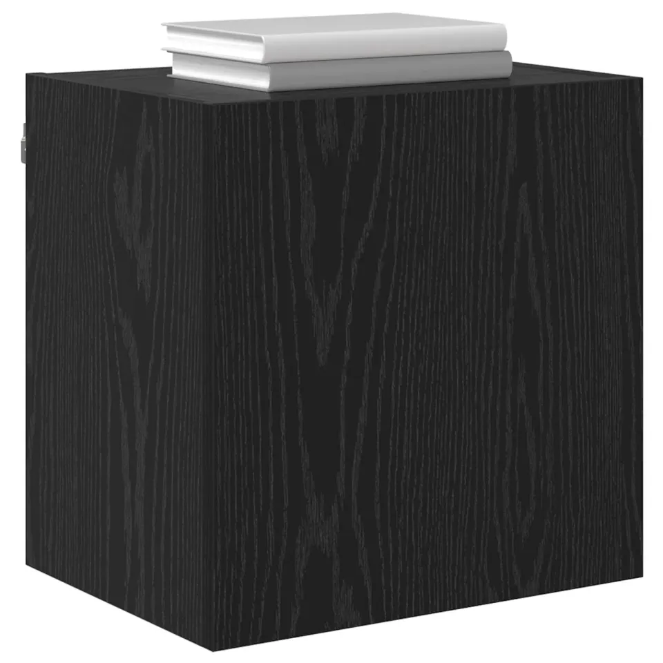 vidaXL TV Wandkasten 2 st Zwart Eiken Bewerkt hout