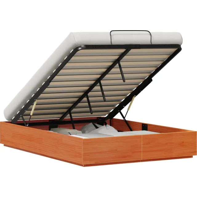 vidaXL Ottoman Bedframe met Opslag Wasbruin 140 x 200 cm