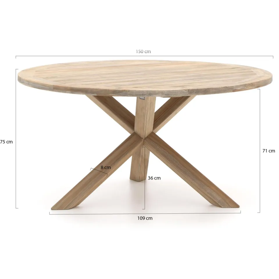Intenso Furniture Intenso Tropea/ROUGH-Y ø150cm dining tuinset 7-delig, foto 3