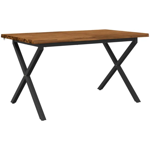 vidaXL Eettafel - met - levendige - rand - 140 - x - 70 - x - 75 - cm Naturel
