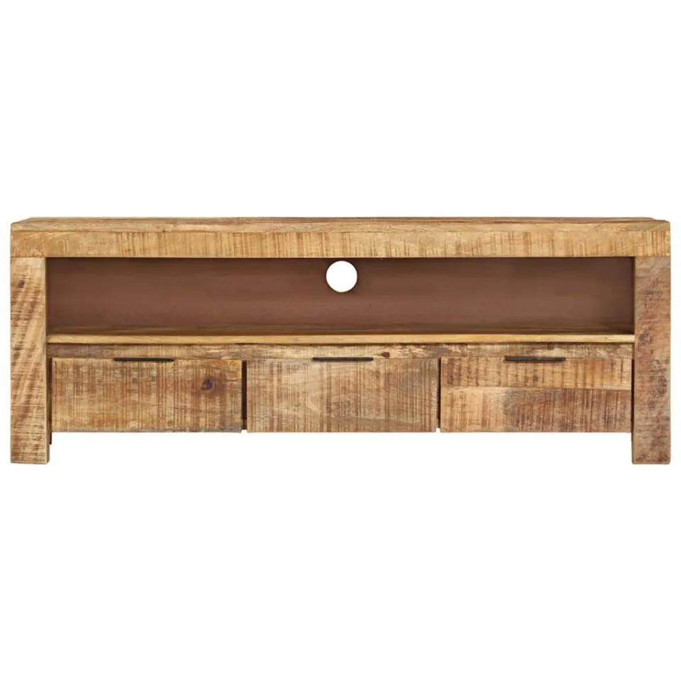 vidaXL Tv-meubel 110x30x40 cm ruw mangohout bruin, foto 2