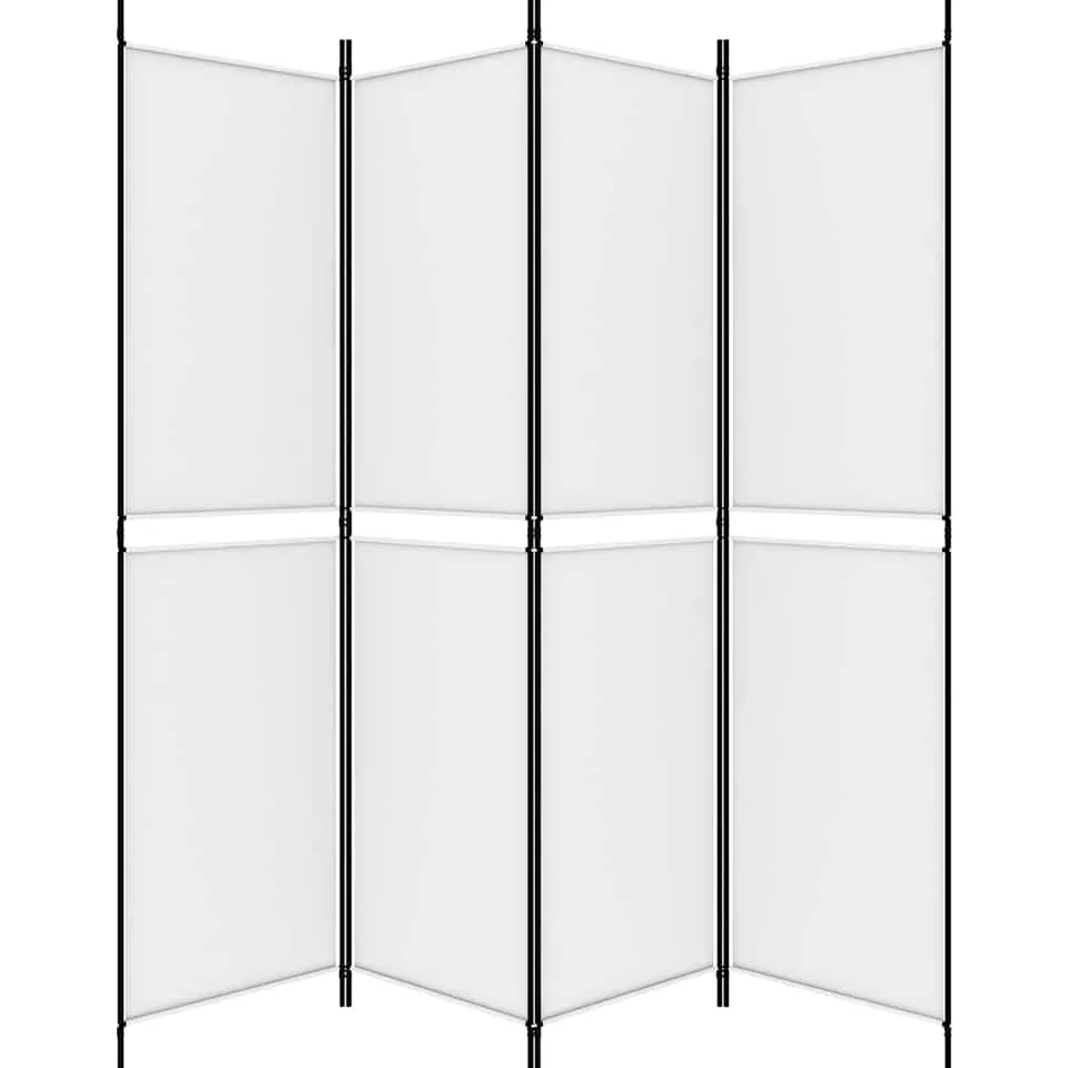 vidaXL Kamerscherm met 4 panelen 200x200 cm stof wit, foto 3