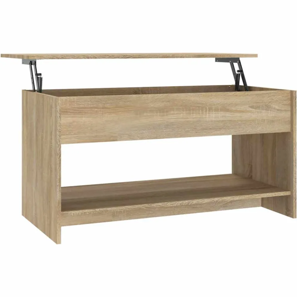 vidaXL Salontafel 102x50x52,5 cm bewerkt hout sonoma eikenkleurig Bruin