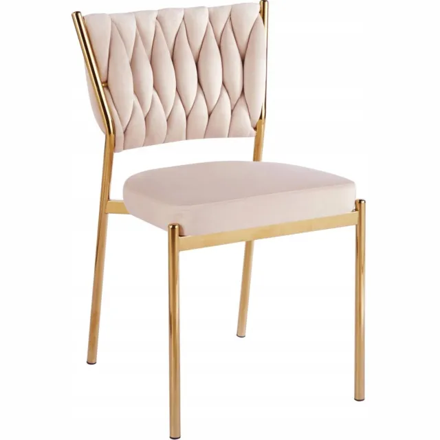 Furnitex K45-FX Riviera 06 - Eetkamerstoel - Beige velvet - Goudkleurig frame Beige;Goud