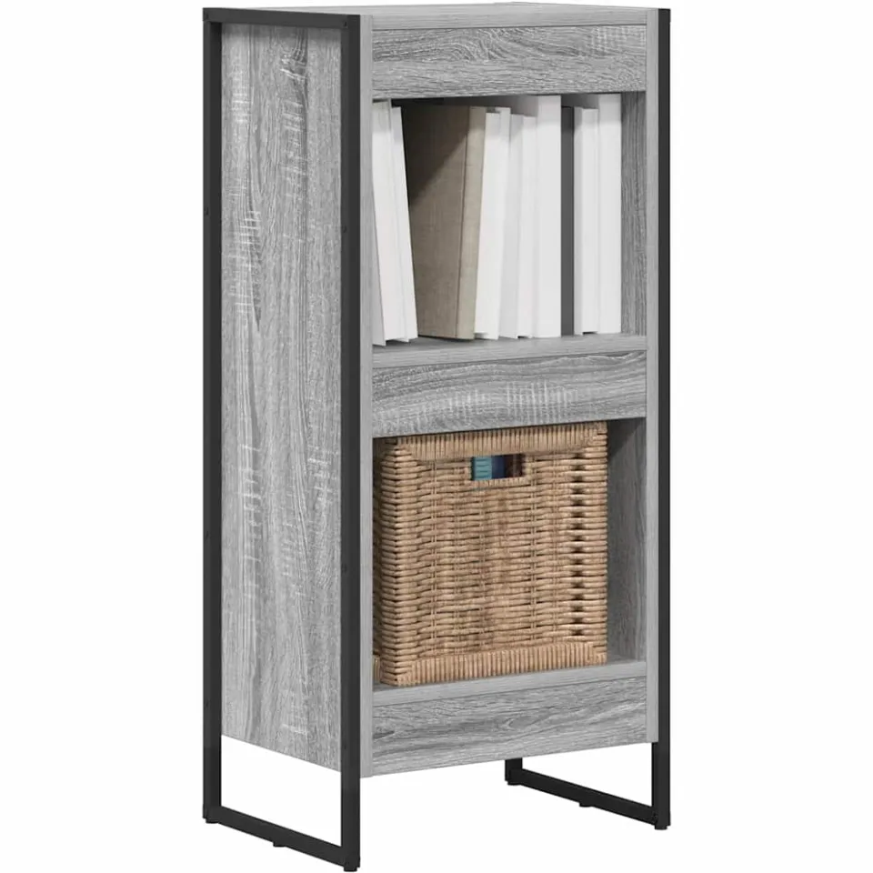 vidaXL Boekenkast 40 x 30 x 86,5 cm Bewerkt hout Grijs Sonoma