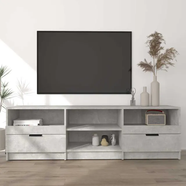 vidaXL Tv-meubel 150x33,5x45 cm bewerkt hout betongrijs grijs, foto 2