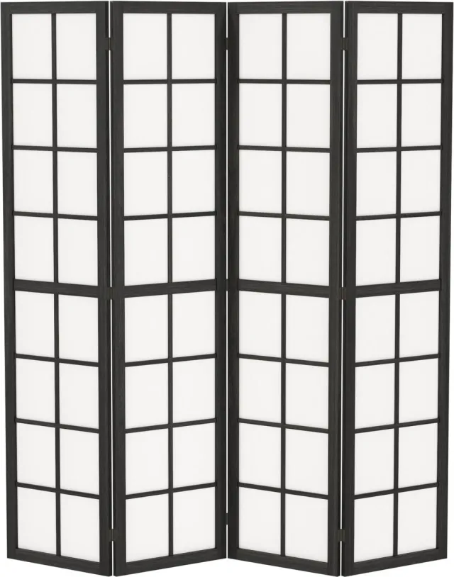 HOMCOM Kamerscherm Grenenhout - 160x170x1,7 cm - Zwart