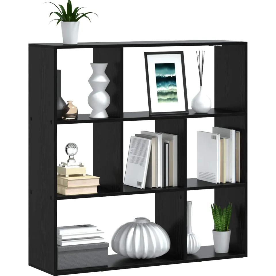 vidaXL Boekenkast 102 x 29 x 103,5 cm Bewerkt hout Zwart eiken