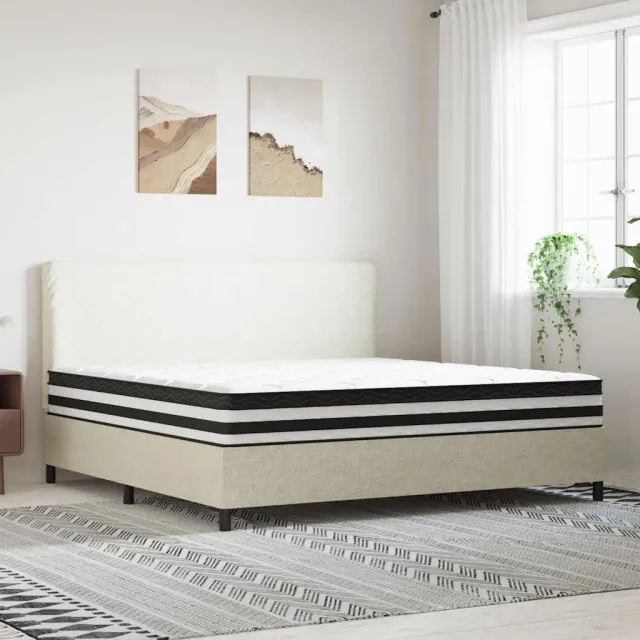 vidaXL Pocketveringmatras middelhard 200x200 cm Wit