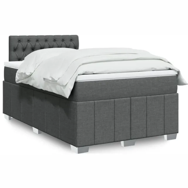 vidaXL Boxspring met matras stof donkergrijs 120x190 cm grijs