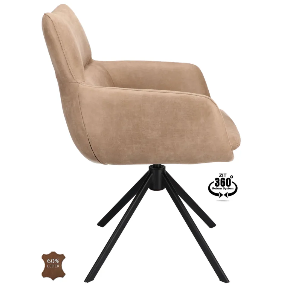 Wehkamp Home Sabi armstoel lichtbruin, foto 4