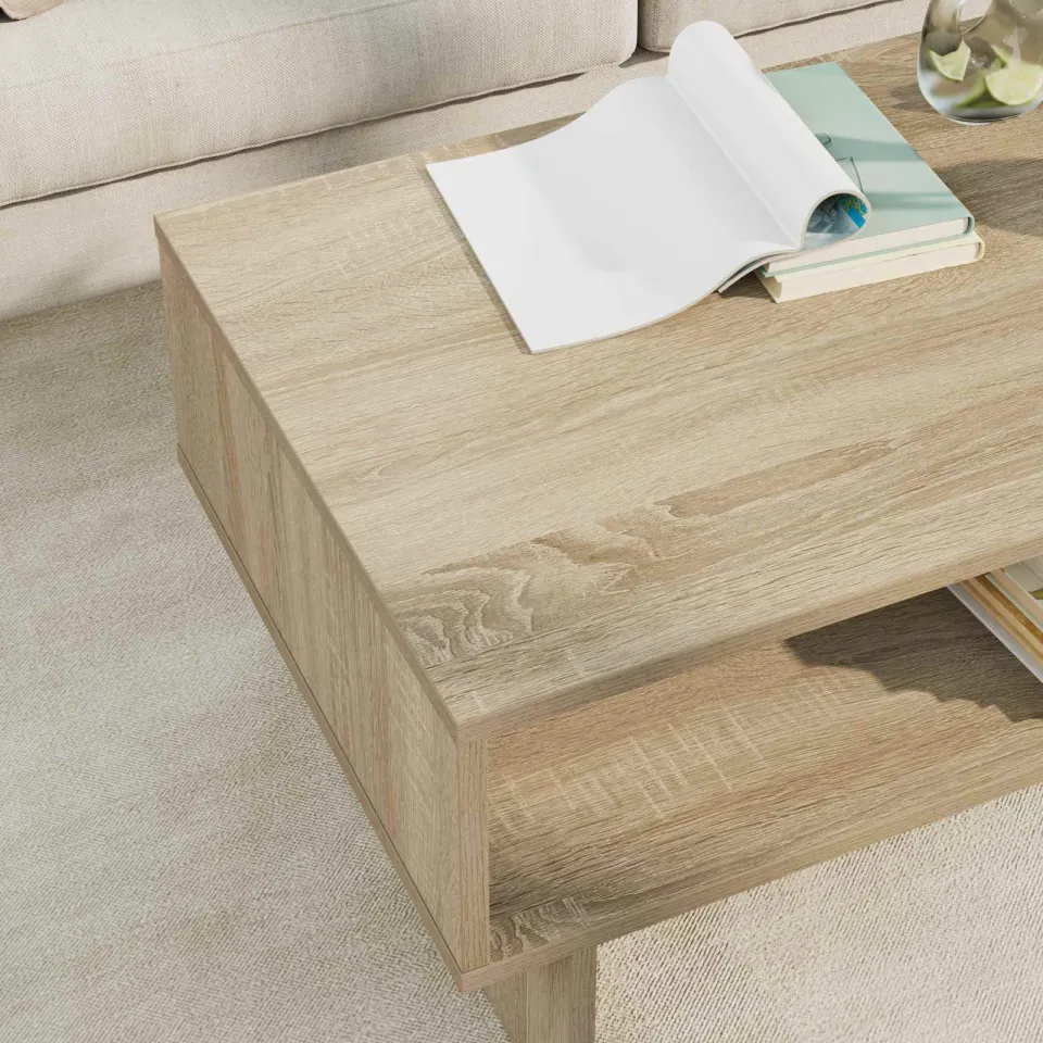 vidaXL Salontafel Sonoma Eiken 80 x 46 x 35 cm Bewerkt hout, foto 4