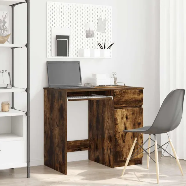 vidaXL Bureau 86x49x76 cm spaanplaat gerookt eikenkleurig, foto 2