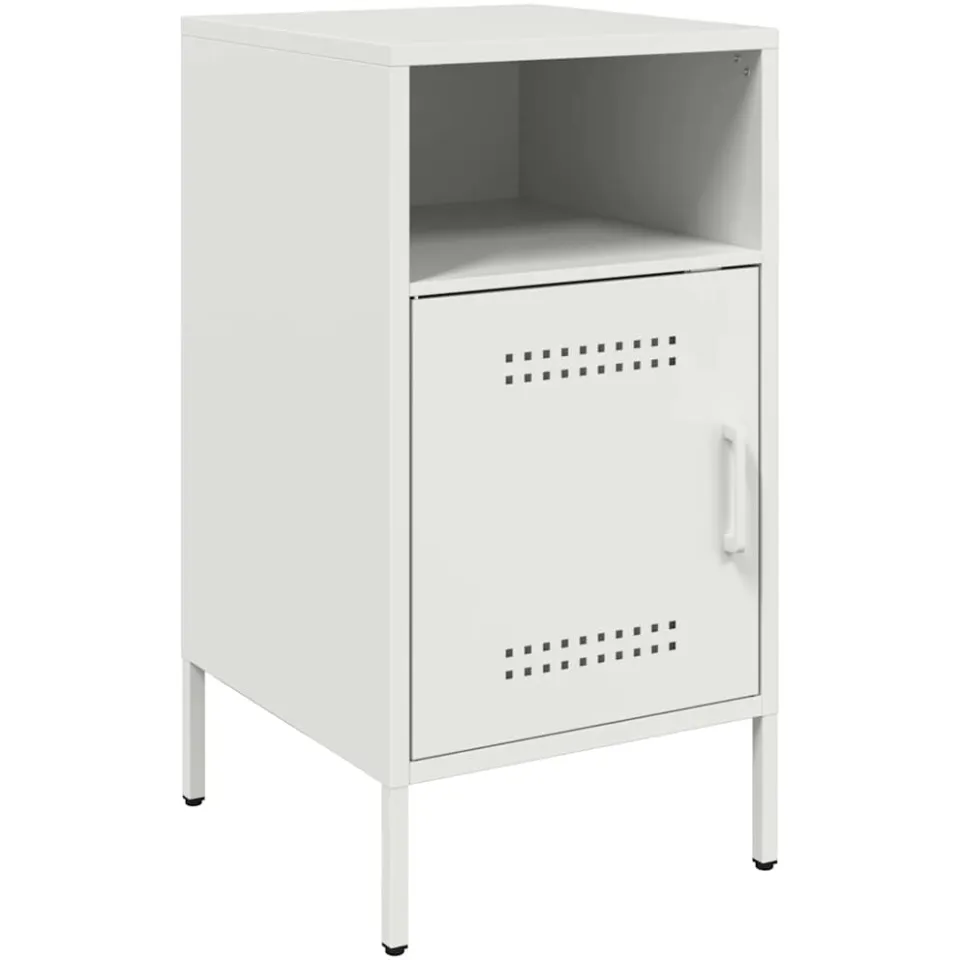 vidaXL Nachtkastjes 2 st 36x39x68 cm staal wit