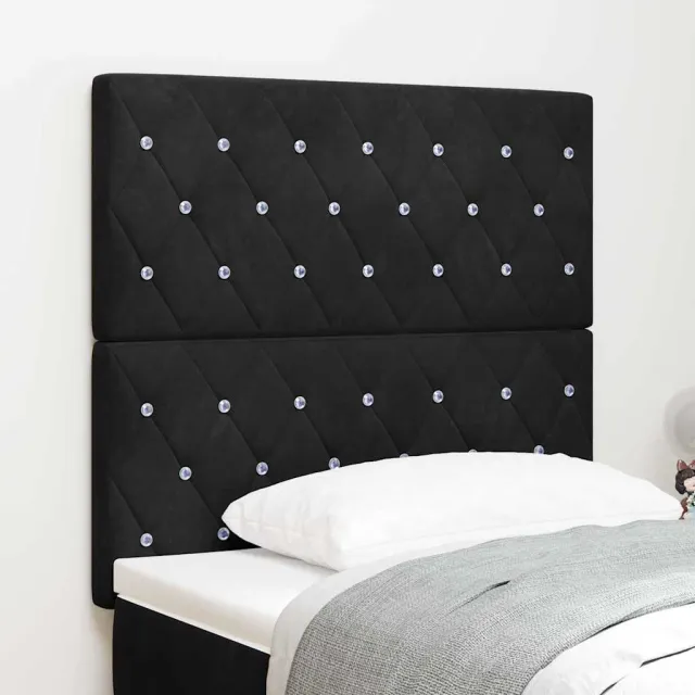 vidaXL Hoofdbord Zwart 100 cm Fluweel