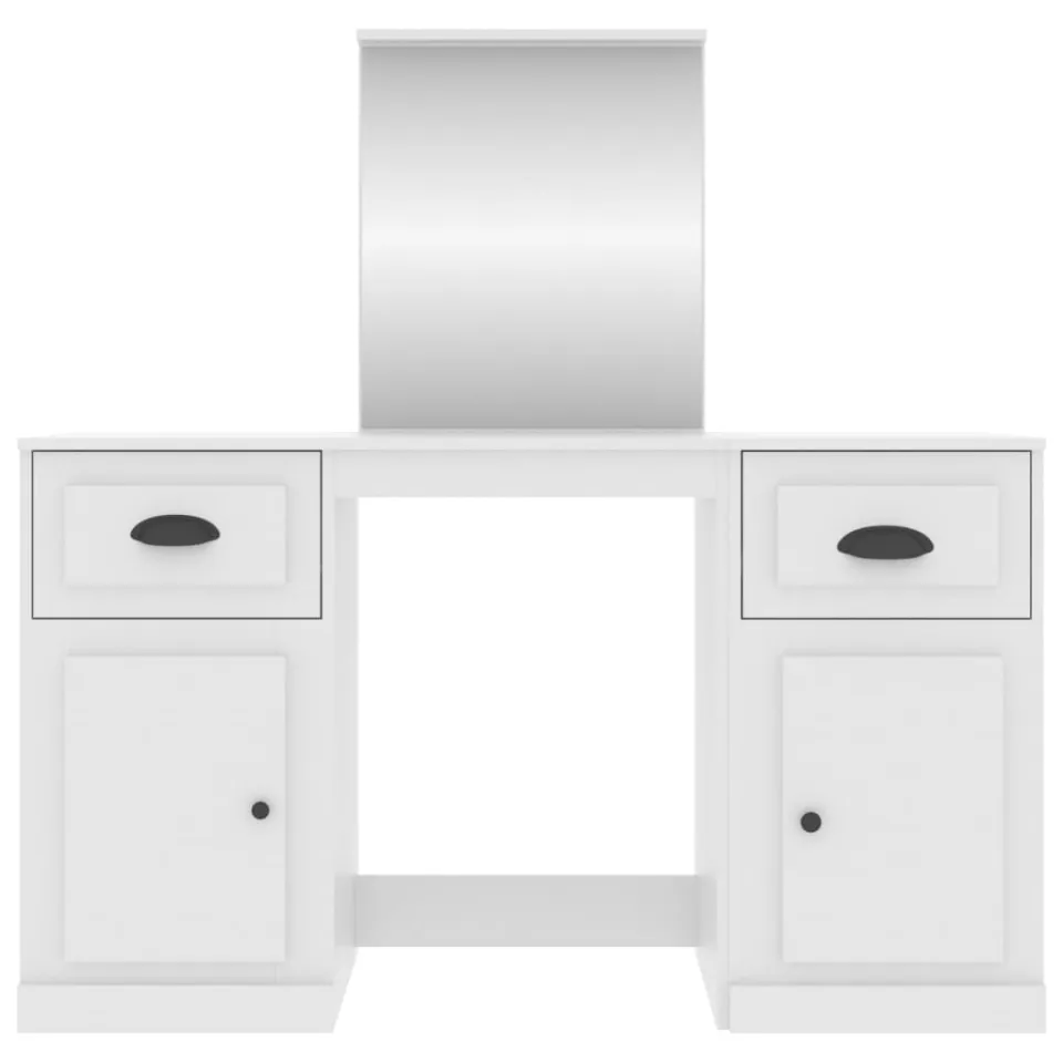 vidaXL Kaptafel met spiegel 130x50x132,5 cm wit, foto 4