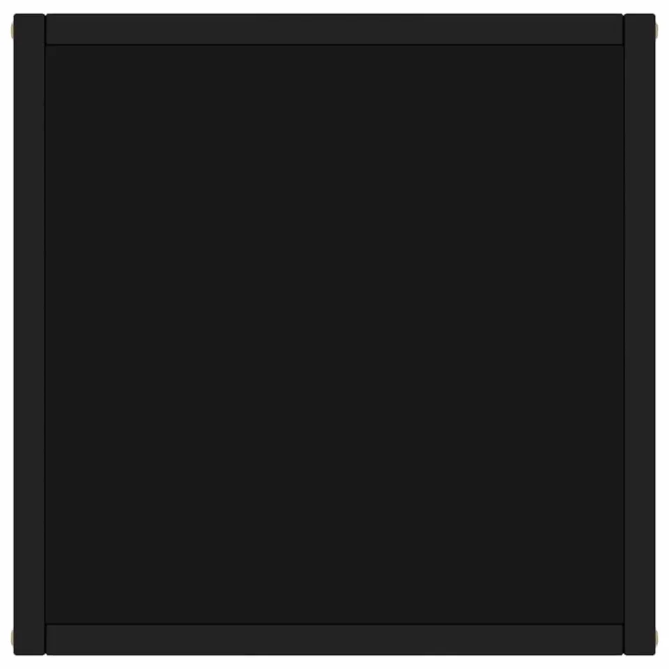 vidaXL Salontafel met zwart glas 40x40x50 cm zwart, foto 3