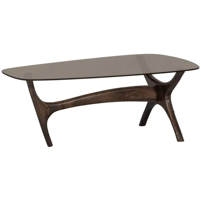 WOOOD Flash Salontafel - Glas/Hout - Walnoot - 42x110x60 walnut