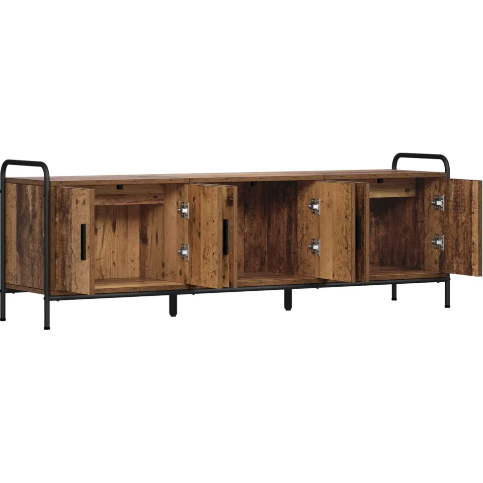vidaXL Tv-meubel 146 x 33 x 50 cm Oud hout Bewerkt hout Bruin