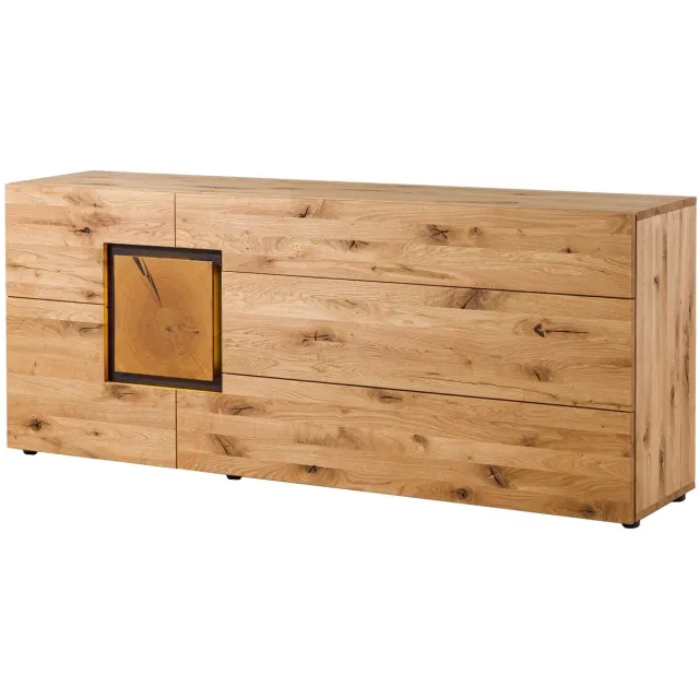 MASSIVMOEBEL24 .DE wilde eik dressoir blank massief hout 196,5x43,5x80 cm (BxTxH) gelakt / geolied volledig massief gemonteerd KITZBÜHEL #127