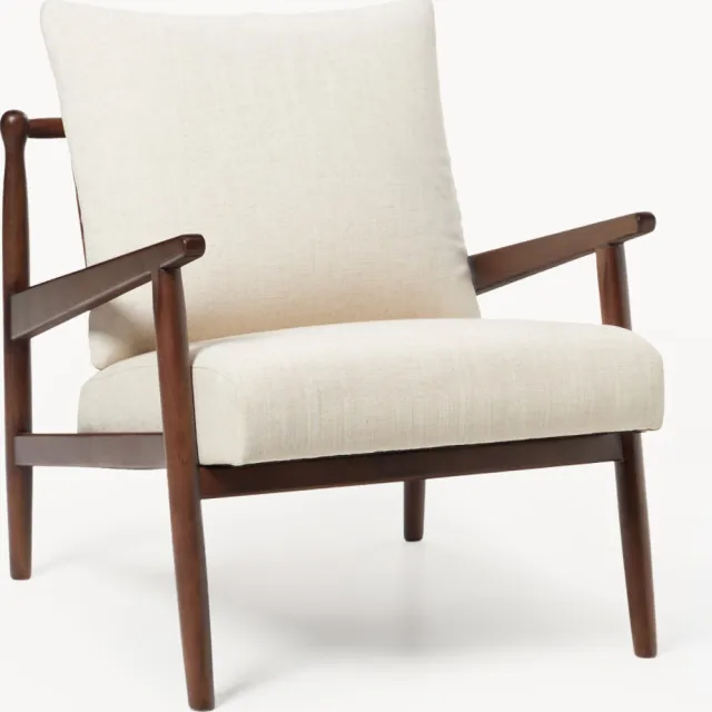 Westwing Collection Loungefauteuil Mikkel Wit