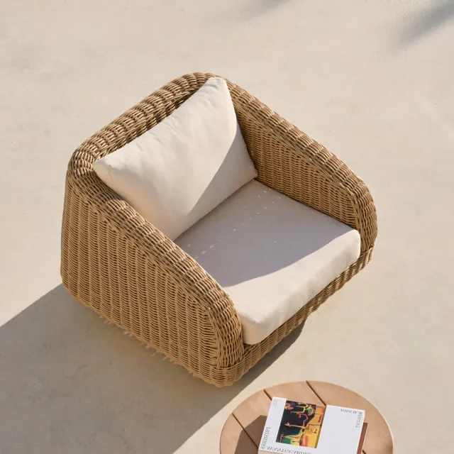 Kave Home outdoor fauteuil Meria rattan naturel, foto 2