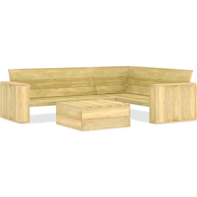 vidaXL 2-delige Loungeset geïmpregneerd grenenhout bruin, foto 2