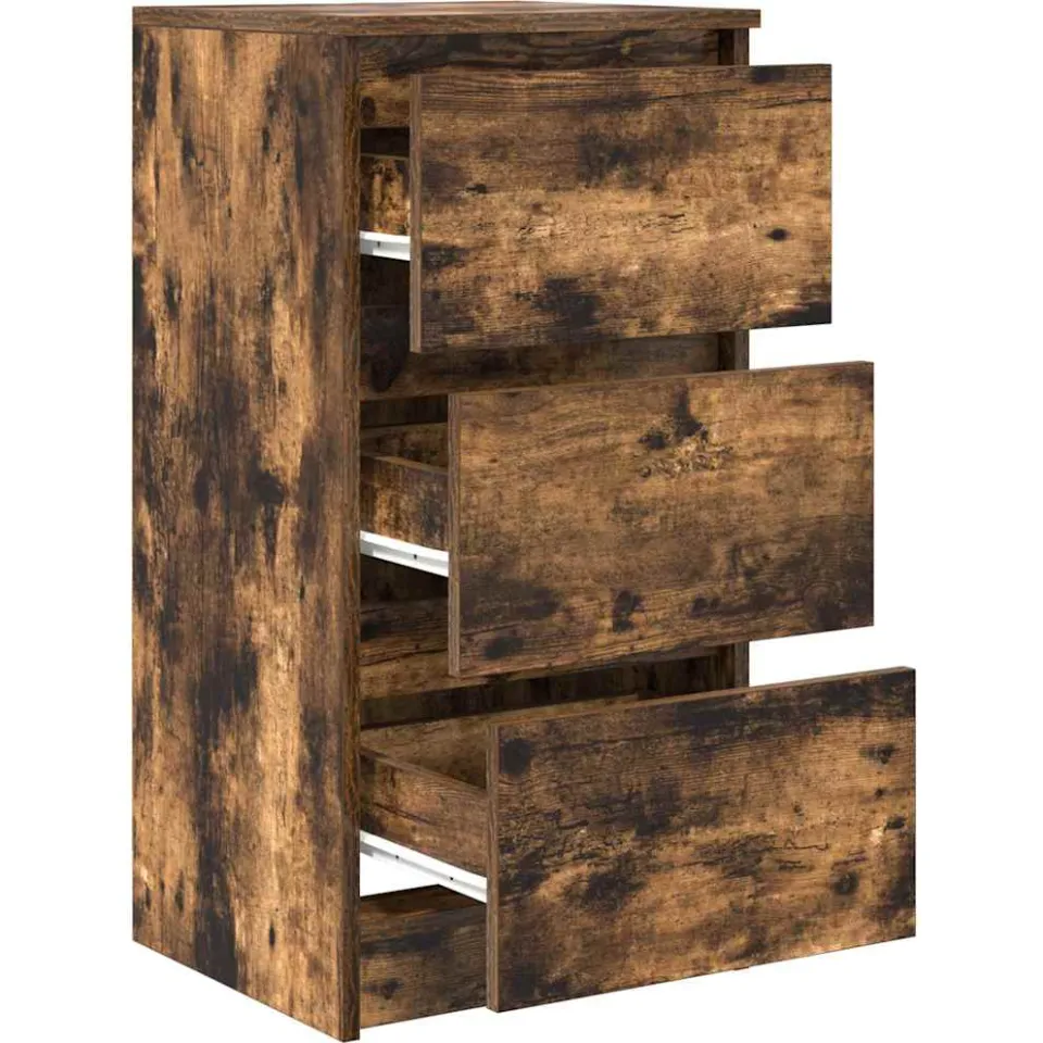 vidaXL Dressoir 37,5x35x76 cm bewerkt hout gerookt eikenkleurig, foto 4