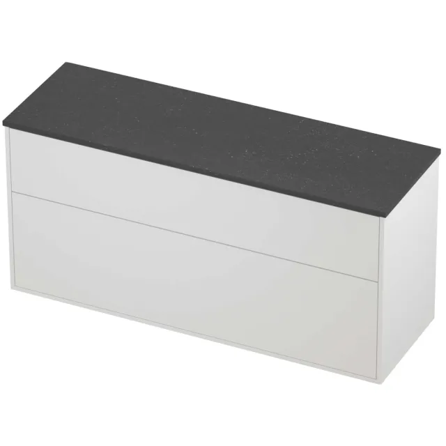 Proline Deck Badmeubelset Hardsteen Voor Grepen Asymmetrisch 140x46x67 cm Blue Stone Mat White Mat Wit