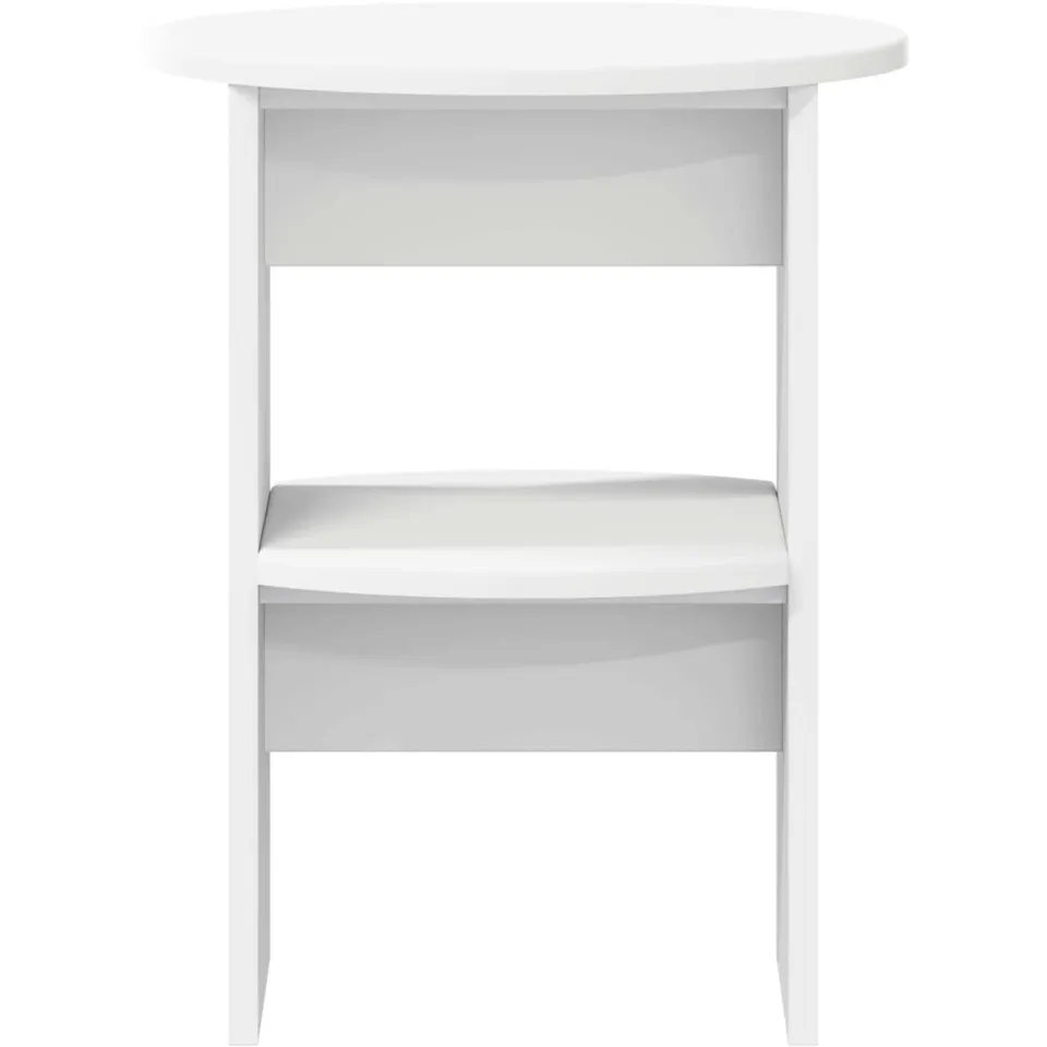 vidaXL Bijzetkast Wit Ø40 x 50 cm Geconstrueerd hout, foto 4
